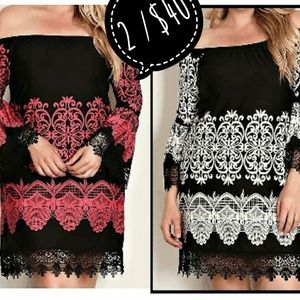 Plus Pink orgold on off shoulder bell sleeve dress